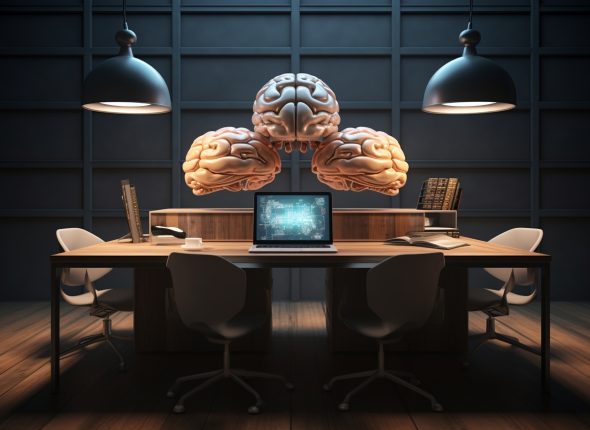 Business office table design window modern interior desk